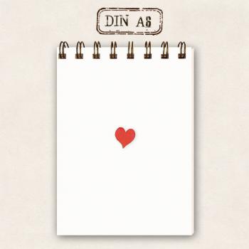 Skizzenblock Notizbuch DIN A6 - kleines Herz